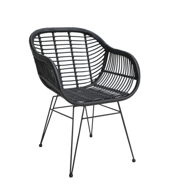 Stoel Moda zwart, set van 4 stoelen
