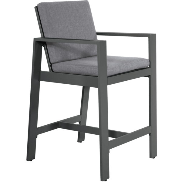 Barstoel Malibu charcoal, set van 2 stoelen