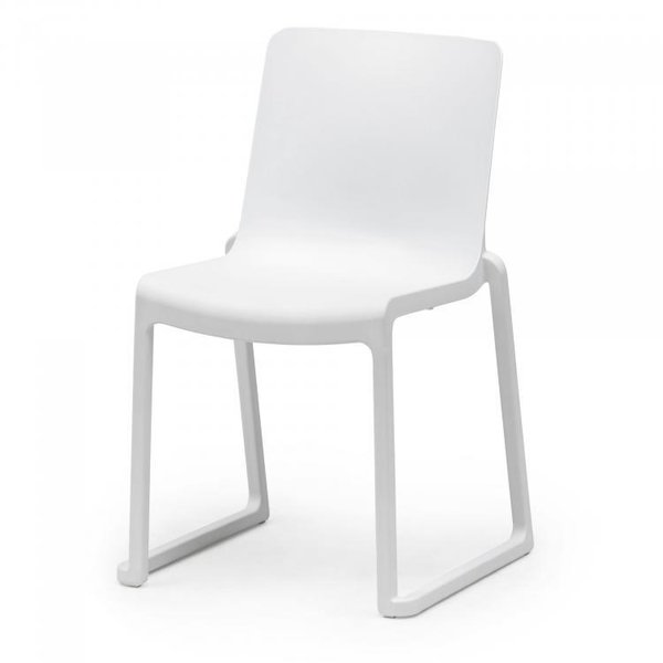 Stapelbare stoel Kasar, wit. Set van 4 stoelen