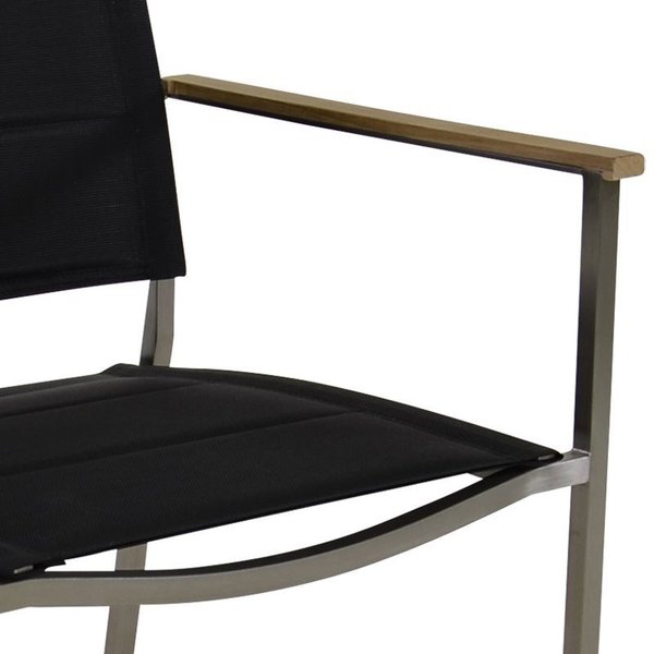 Stapelstoel Marmaris RVS Zwart, set van 4 stoelen