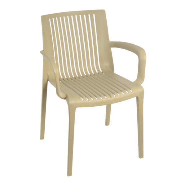 Stapelstoel Stretto taupe, set van 4 stoelen